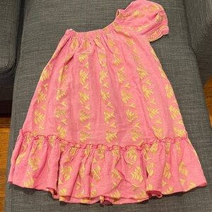 Charming Pink and Gold Girls  Casual Dress